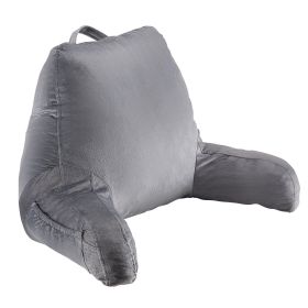 VEVOR Reading Pillow, Standard Size Bed Pillow with Shredded Memory Foam, Back Pillow with 3 Pockets and Washable Short Velvet Cloth, Top with Ha