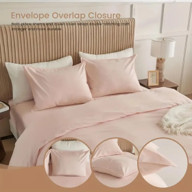 Serta Simply Clean Pleated Duvet Cover Twin (Option: Pink)