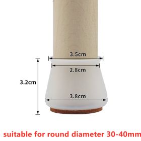 16PCS Silicone Chair Leg Caps with Felt Anti-slip Furniture Leg Cover for Floors From Scratches and Noise Protectors Foot Pad (Color: White-L)
