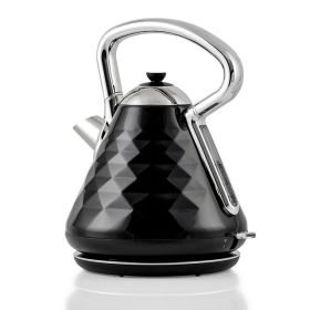 Electric Kettle Hot Water Boiler Stainless Steel 1.7 L Automatic Shut-Off 1500W Cleo Collection Cool Touch Handle Portable Brew Coffee Maker Tea (Actual Color: Black)