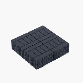 11.81"x11.81"x0.79"Grey & Brown Colors - Stylish Interlocking Flooring (Color: Gray)