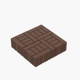 11.81"x11.81"x0.79"Grey & Brown Colors - Stylish Interlocking Flooring (Color: Brown)